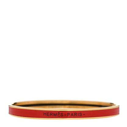 Hermes Enamel Extra Narrow Uni Bracelet 62 Rouge Jumping 1 of 6
