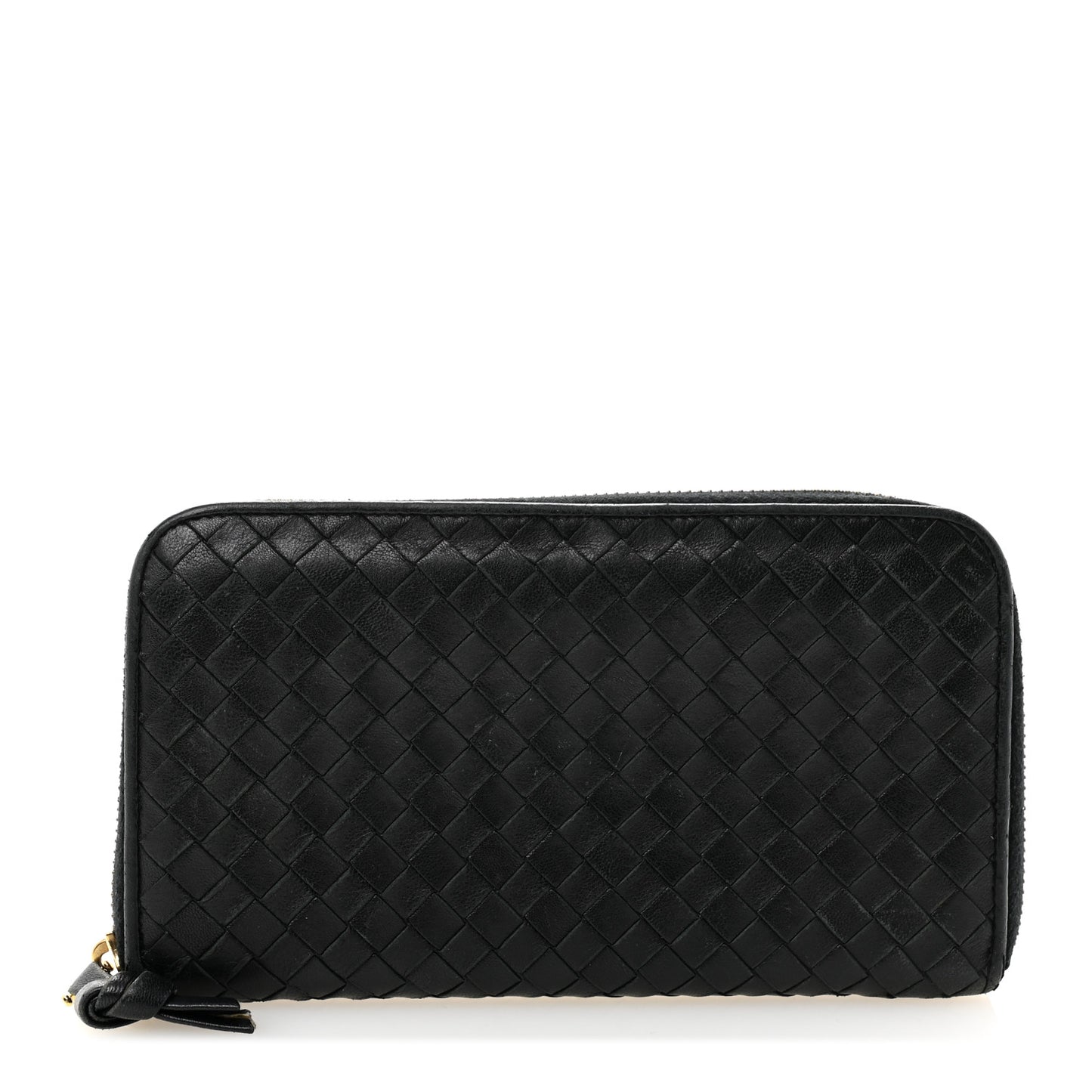 Nappa Intrecciato Zip Around Wallet Black