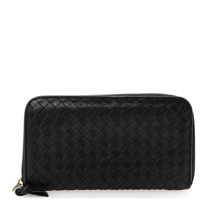 Bottega Veneta Nappa Intrecciato Zip Around Wallet Black 1 of 10