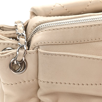 Chanel Lambskin Quilted Bowler Flap Shoulder Bag White 16 of 19