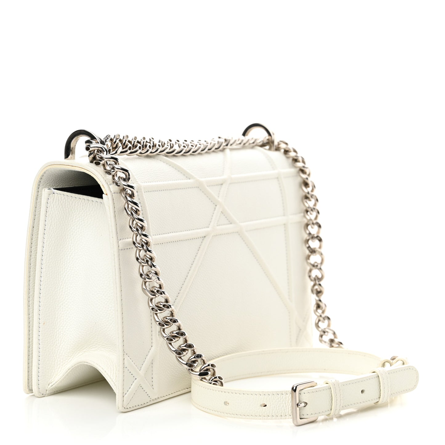 Calfskin Medium Diorama Flap Bag Off White