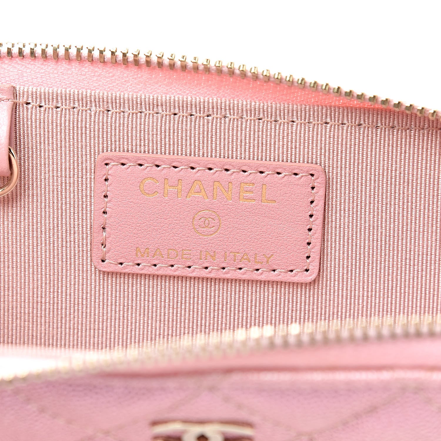 Chanel Iridescent Caviar Quilted Zipped Key Holder Case Rose Pink 6 of 8