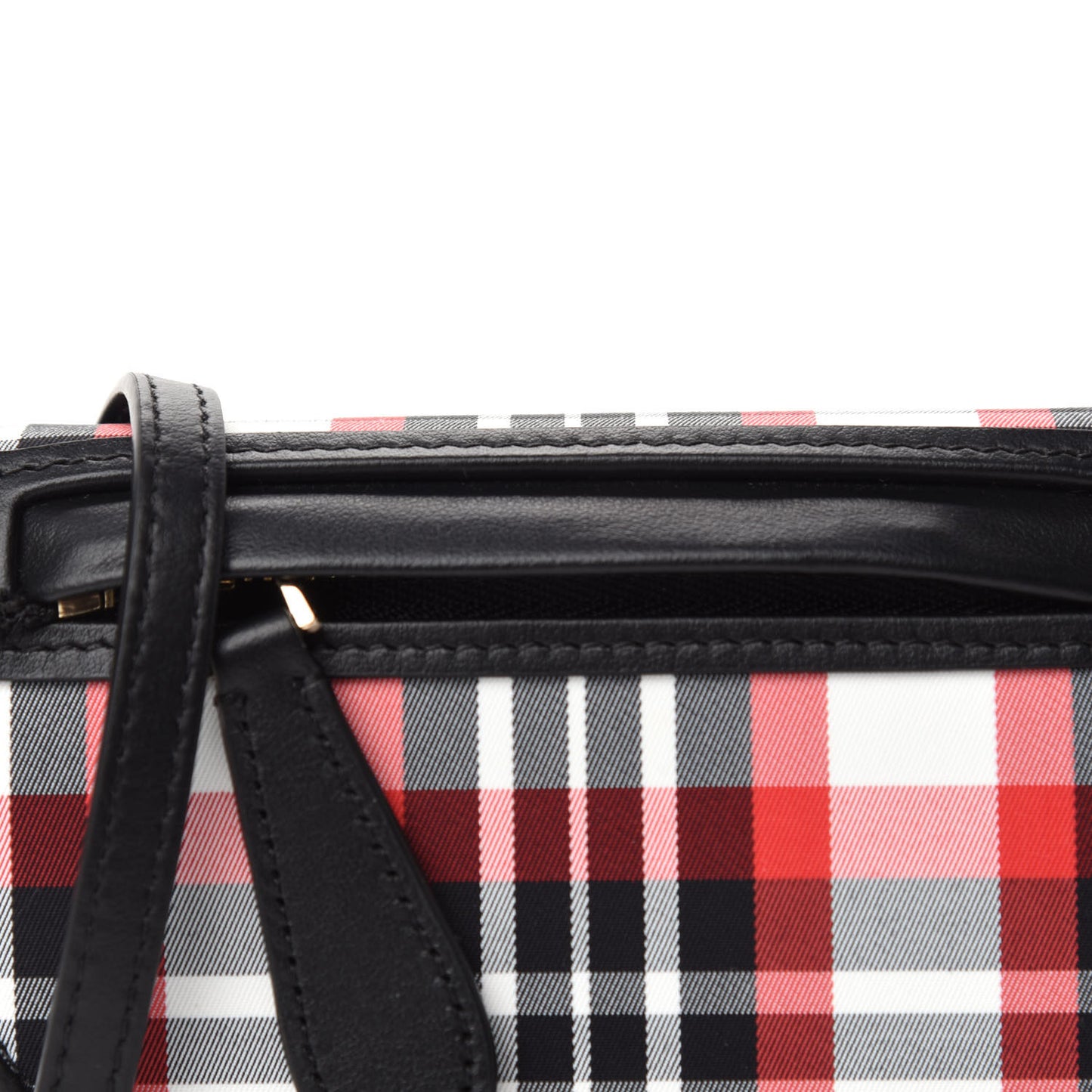 Calfskin Nylon Tartan Micro Olympia Card Case Bright Red