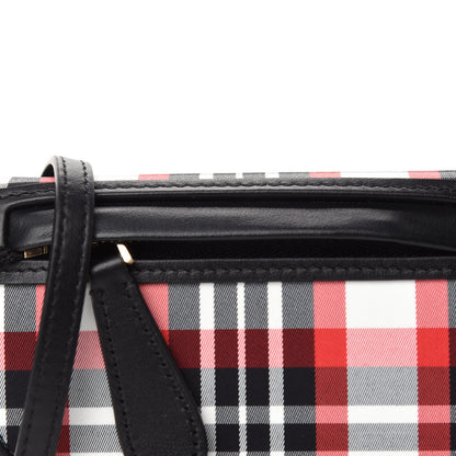 Burberry Calfskin Nylon Tartan Micro Olympia Card Case Bright Red 9 of 9