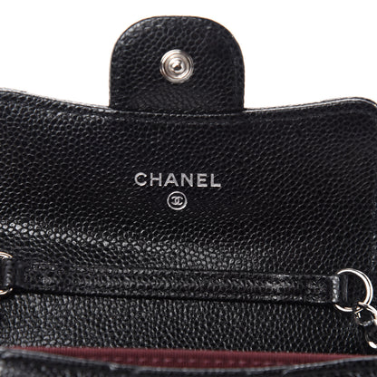 Chanel Caviar Quilted Flap Card Holder On Chain Black 8 of 12