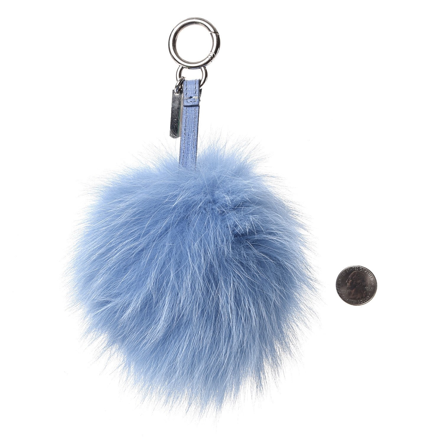 Fendi Fox Fur Vitello Elite Pom Pom Bag Charm Nebula 2 of 4