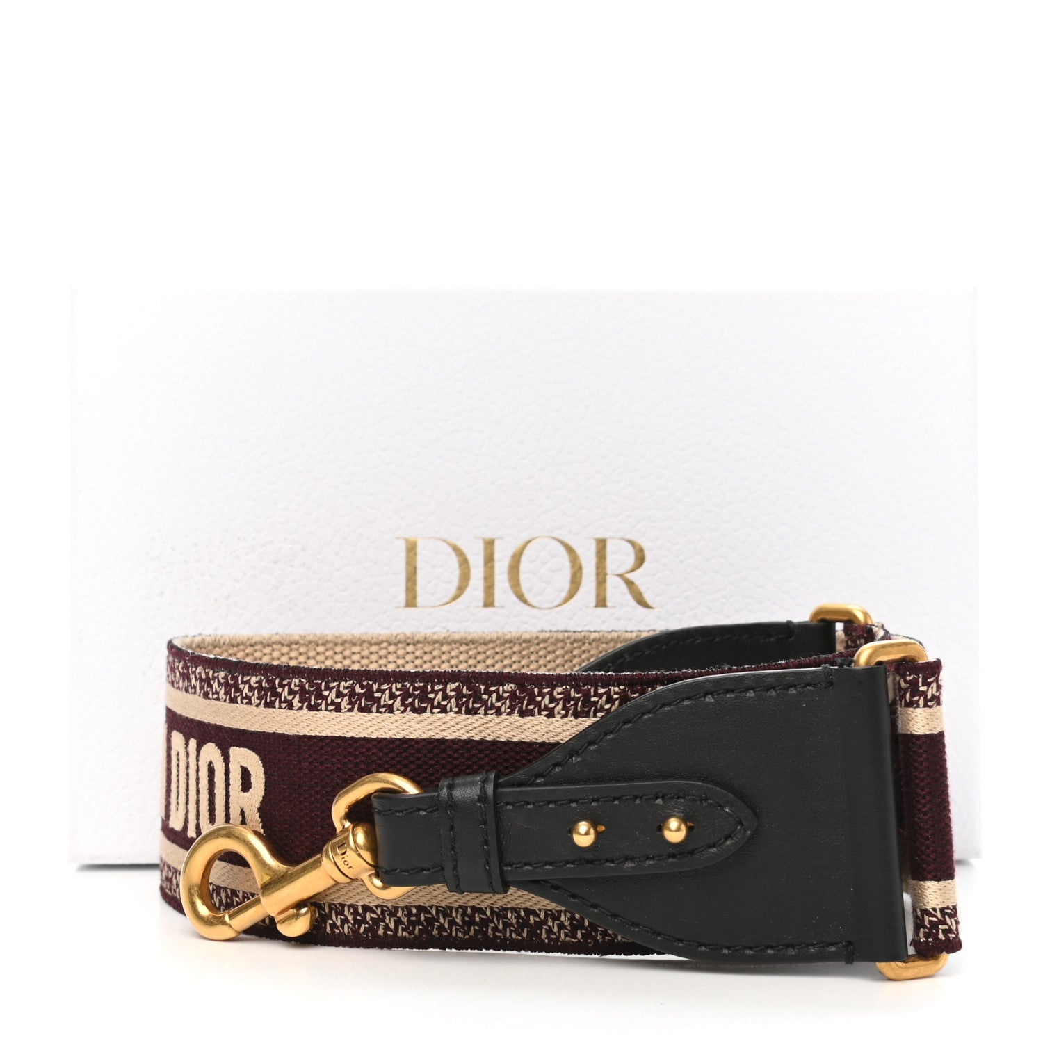 Christian Dior Canvas Embroidered Shoulder Strap Burgundy 9 of 9