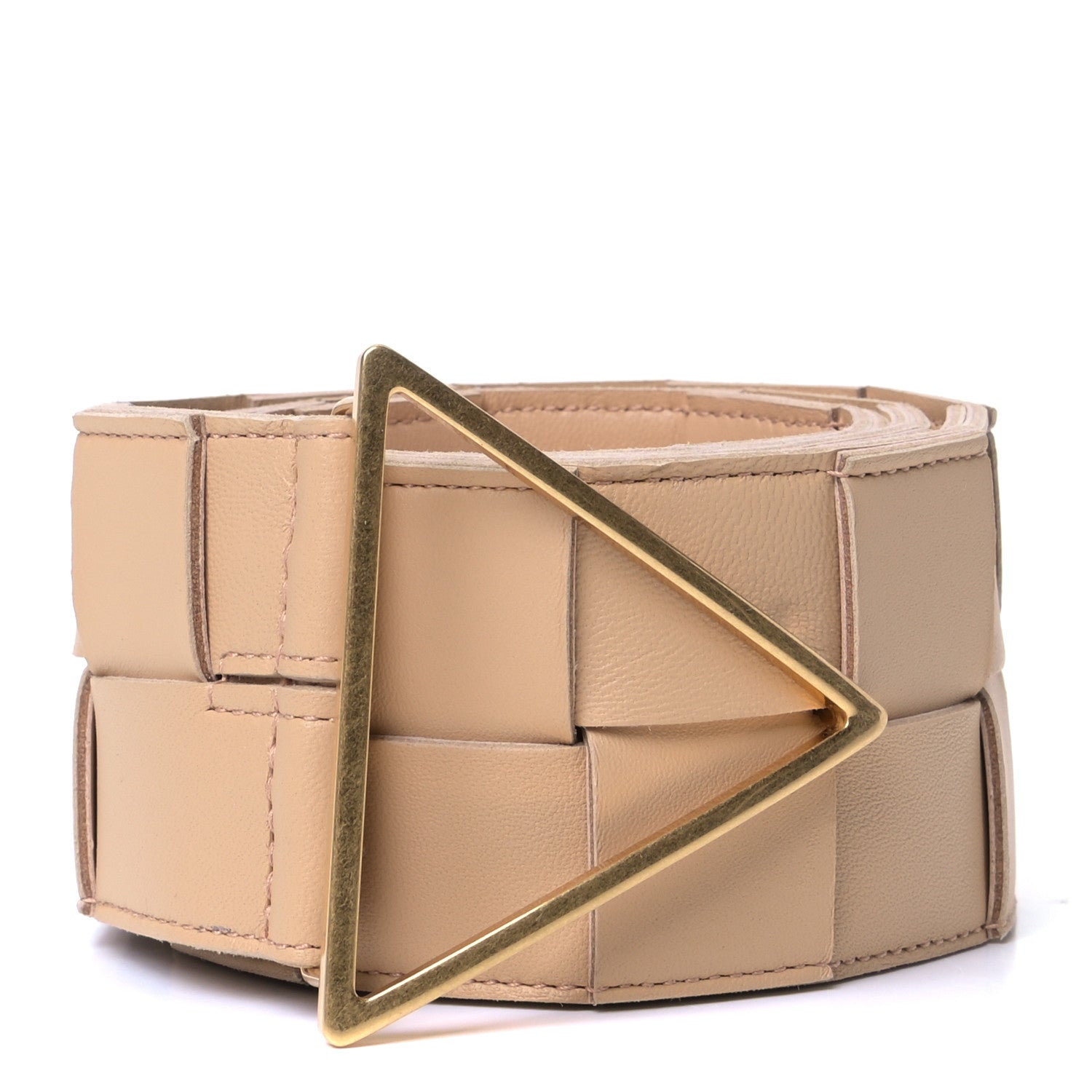 Bottega Veneta Nappa Maxi Intrecciato Wide Belt 80 32 Almond 1 of 4