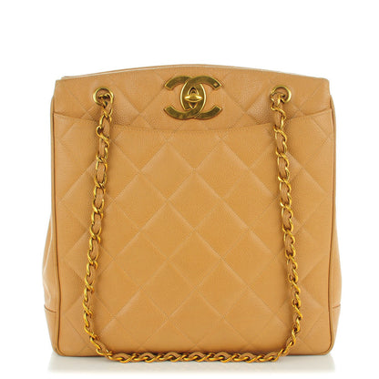 Chanel Caviar Quilted Shoulder Bag Beige 1 of 12