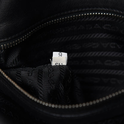 Prada Soft Calfskin Tessuto Nylon Shoulder Bag Black 7 of 13