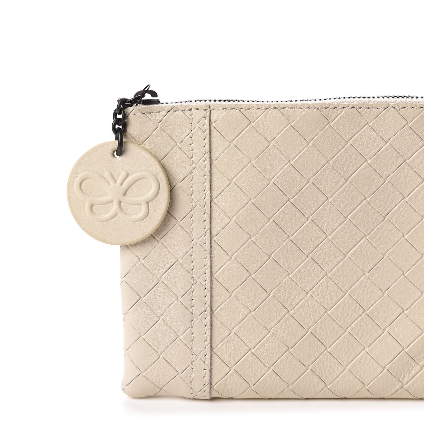 Calfskin Intrecciomirage Butterfly Cosmetic Pouch Colonial