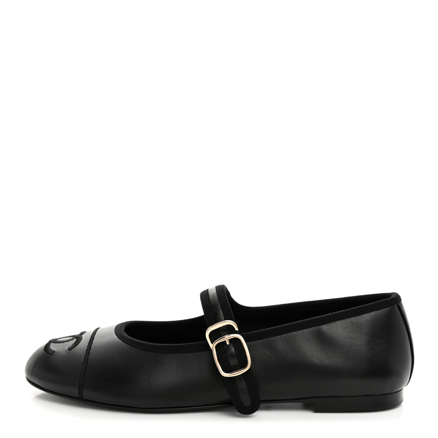 Lambskin Mary Jane Flats 37.5 Black