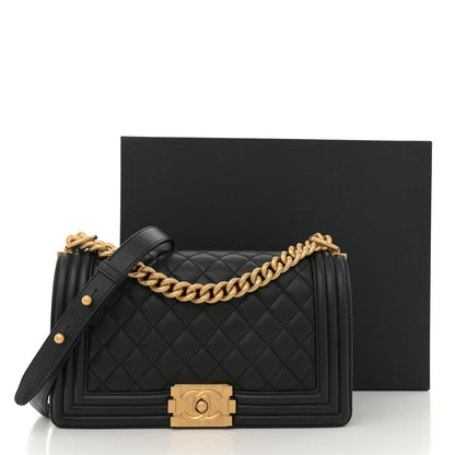 Chanel Calfskin Quilted Medium Boy Flap Black 13 of 13