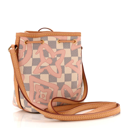Louis Vuitton Damier Azur Tahitienne Nano Noe Rose Ballerine 3 of 10
