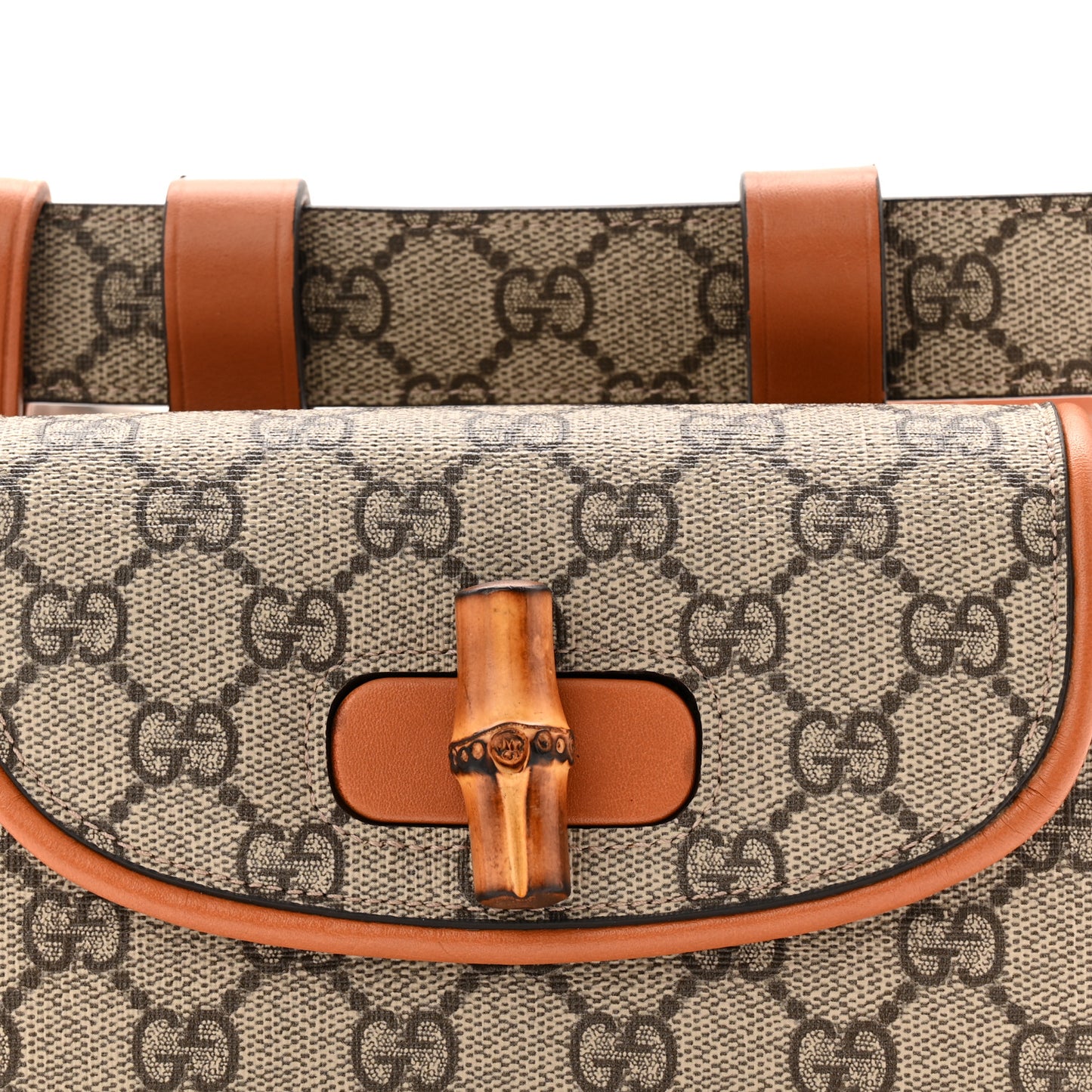 GG Supreme Monogram Web Bamboo Mini 1947 Belt Bag 80 32 Beige