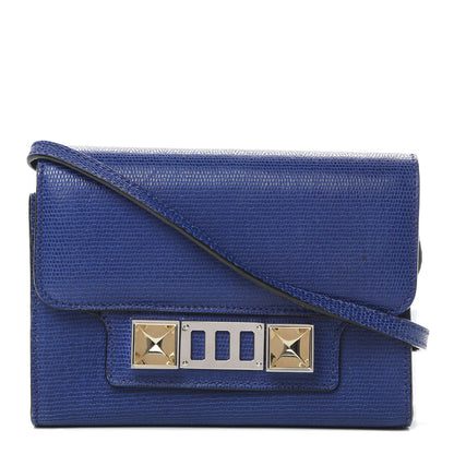 Proenza Schouler Calfskin Lizard Embossed PS11 Wallet With Strap Sapphire 1 of 11