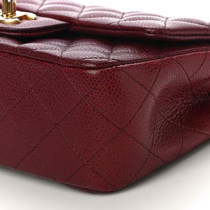 Chanel Caviar Quilted Mini Rectangular Flap Dark Red 5 of 11