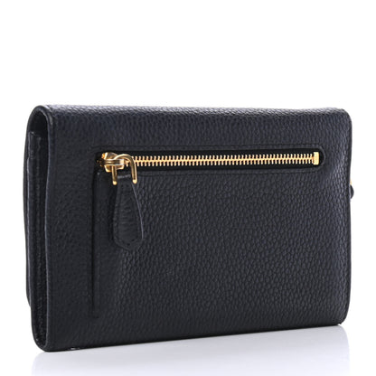 Prada Vitello Grain Wristlet Wallet Black 2 of 4