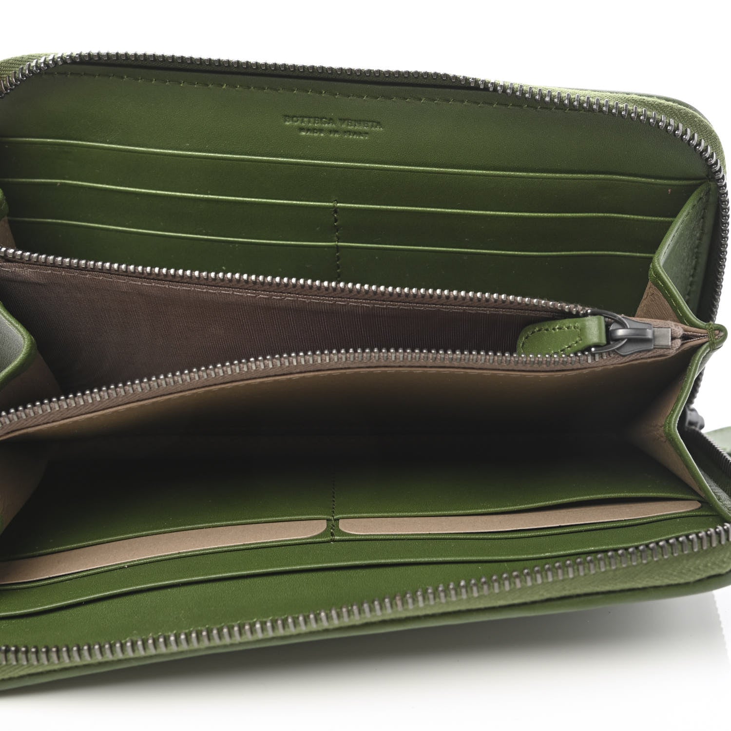 Bottega Veneta Nappa Intrecciato Zip Around Wallet Moss 5 of 9