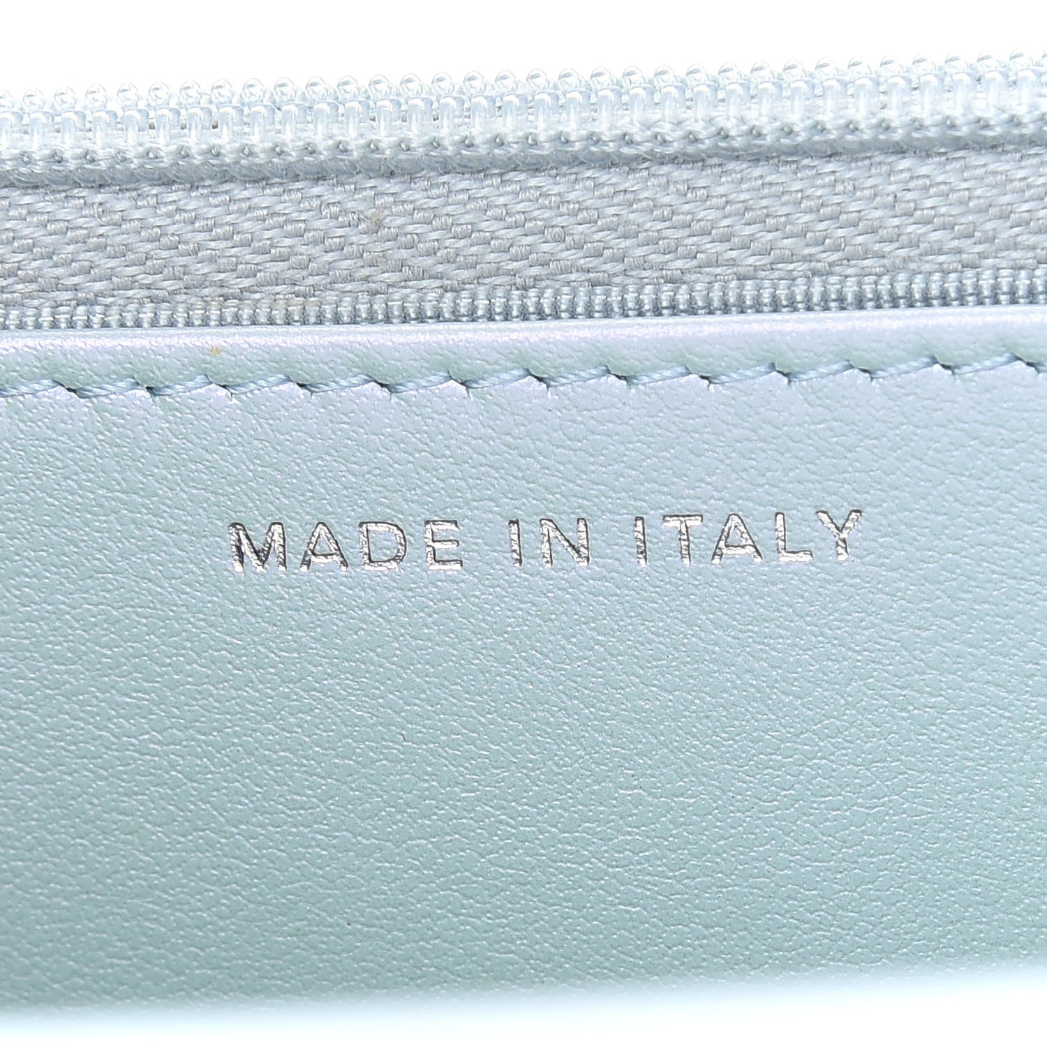 Chanel Iridescent Calfskin Quilted Wallet On Chain WOC Light Blue 7 of 10