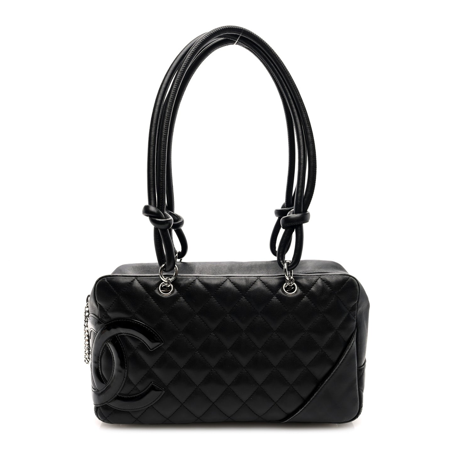 Calfskin Quilted Large Cambon Bowler Black