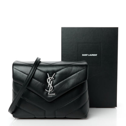 Saint Laurent Calfskin Y Quilted Monogram Toy Loulou Crossbody Bag Black 12 of 12