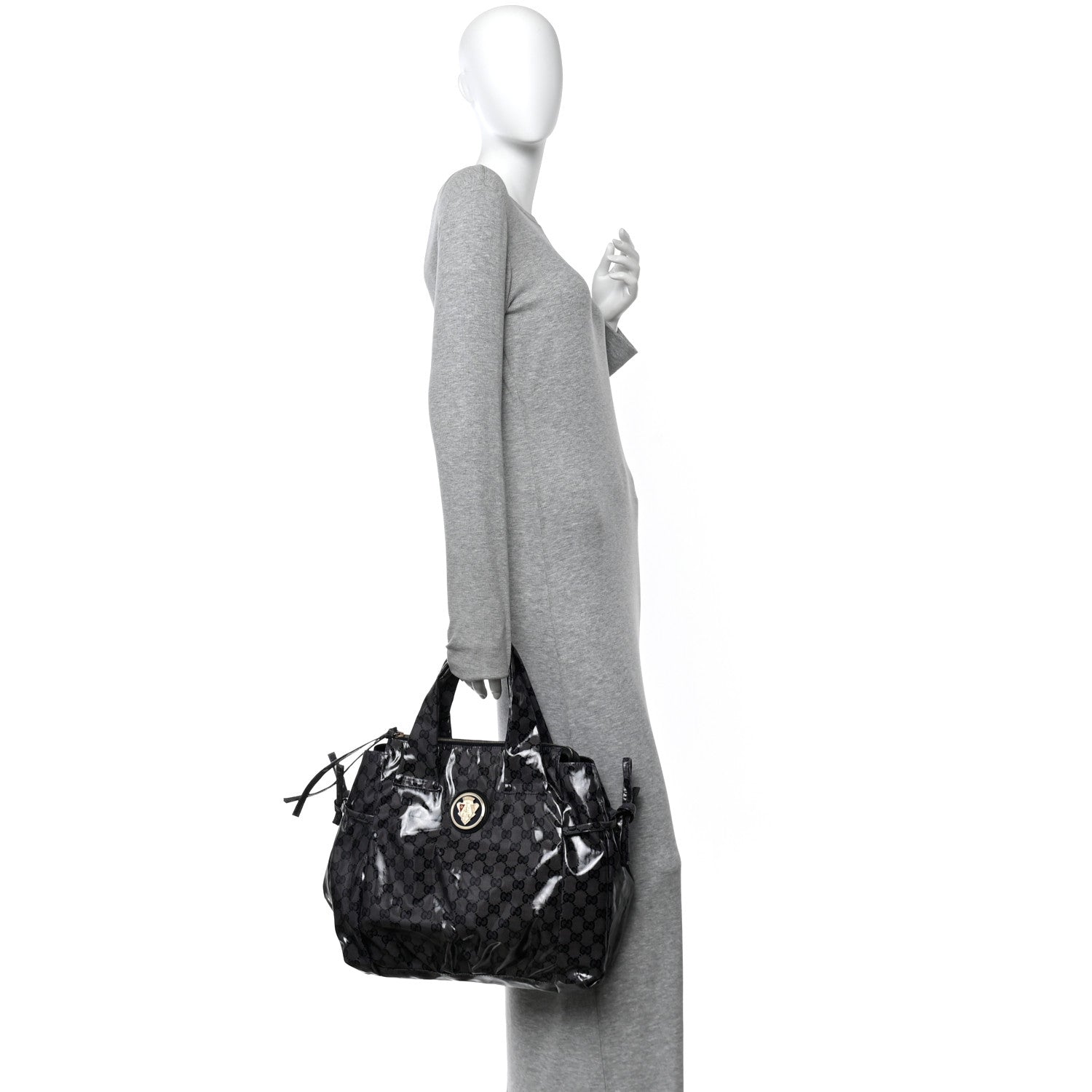 Gucci Crystal Monogram Hysteria Tote Navy Blue 2 of 10