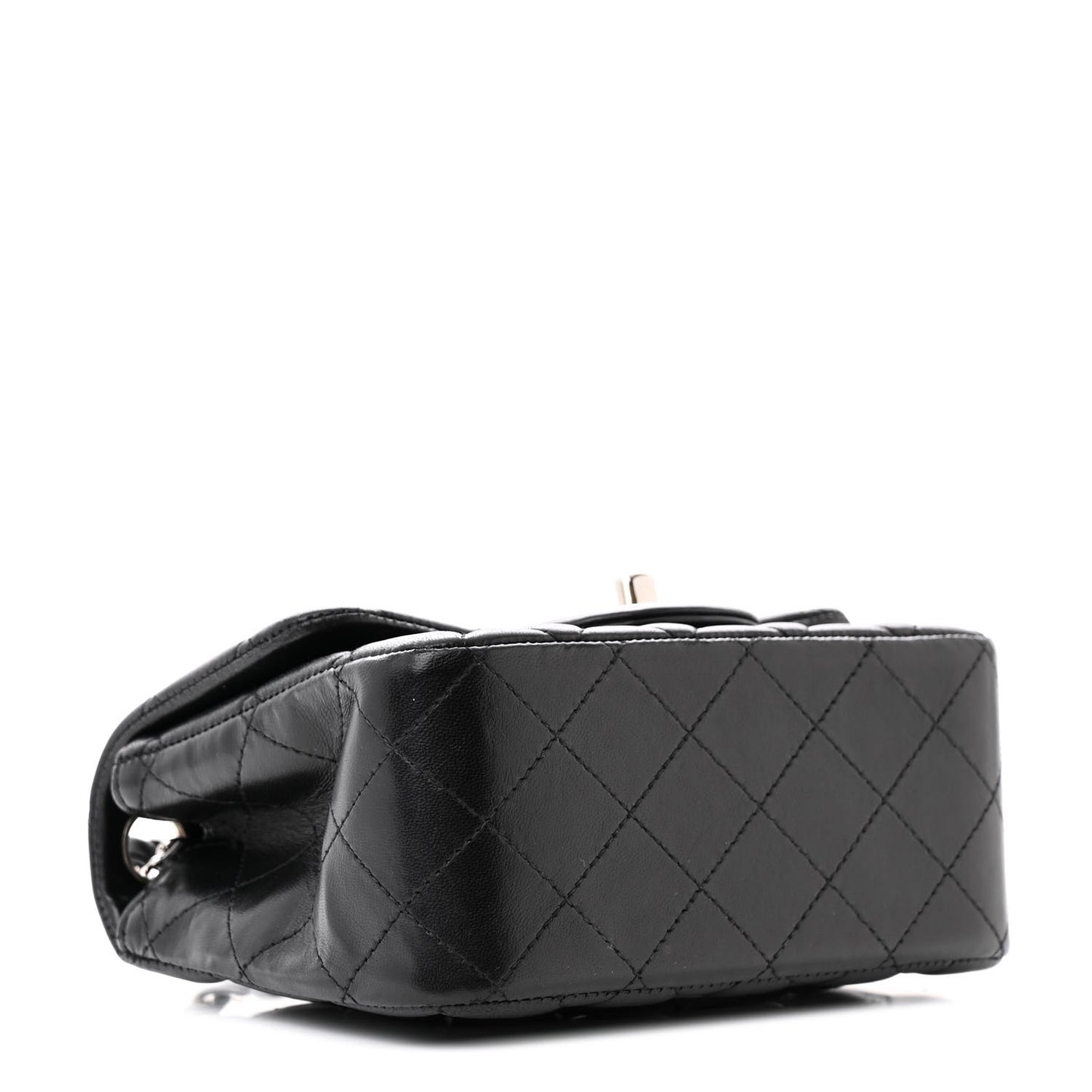 Lambskin Quilted Mini Square Flap Black