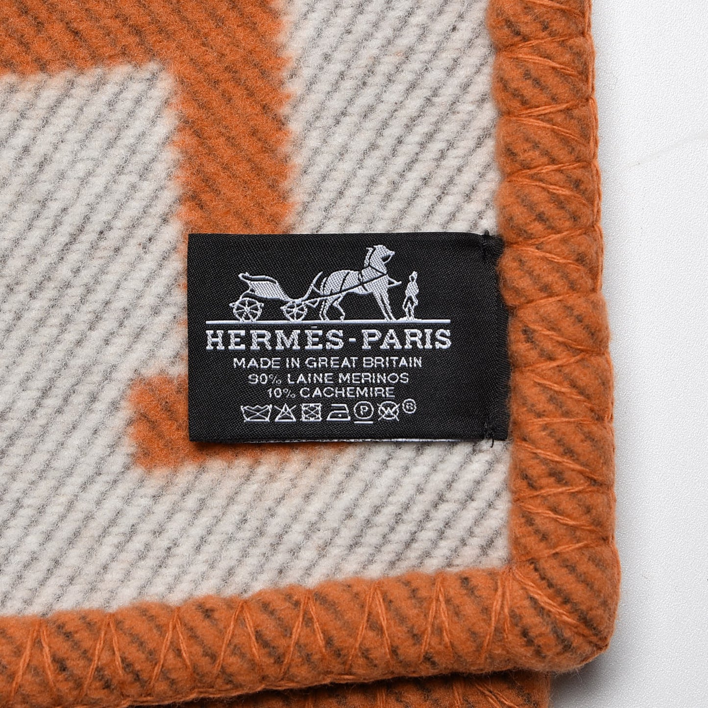 Wool Cashmere Signature Classic Avalon Blanket Ecru Potiron
