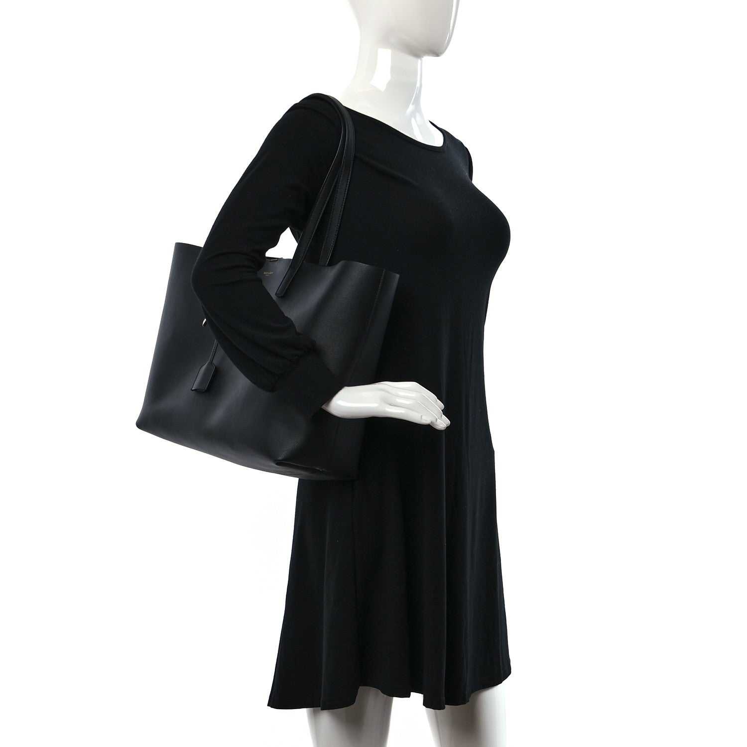 Saint Laurent Calfskin Large Shopping Tote Black 2 of 12