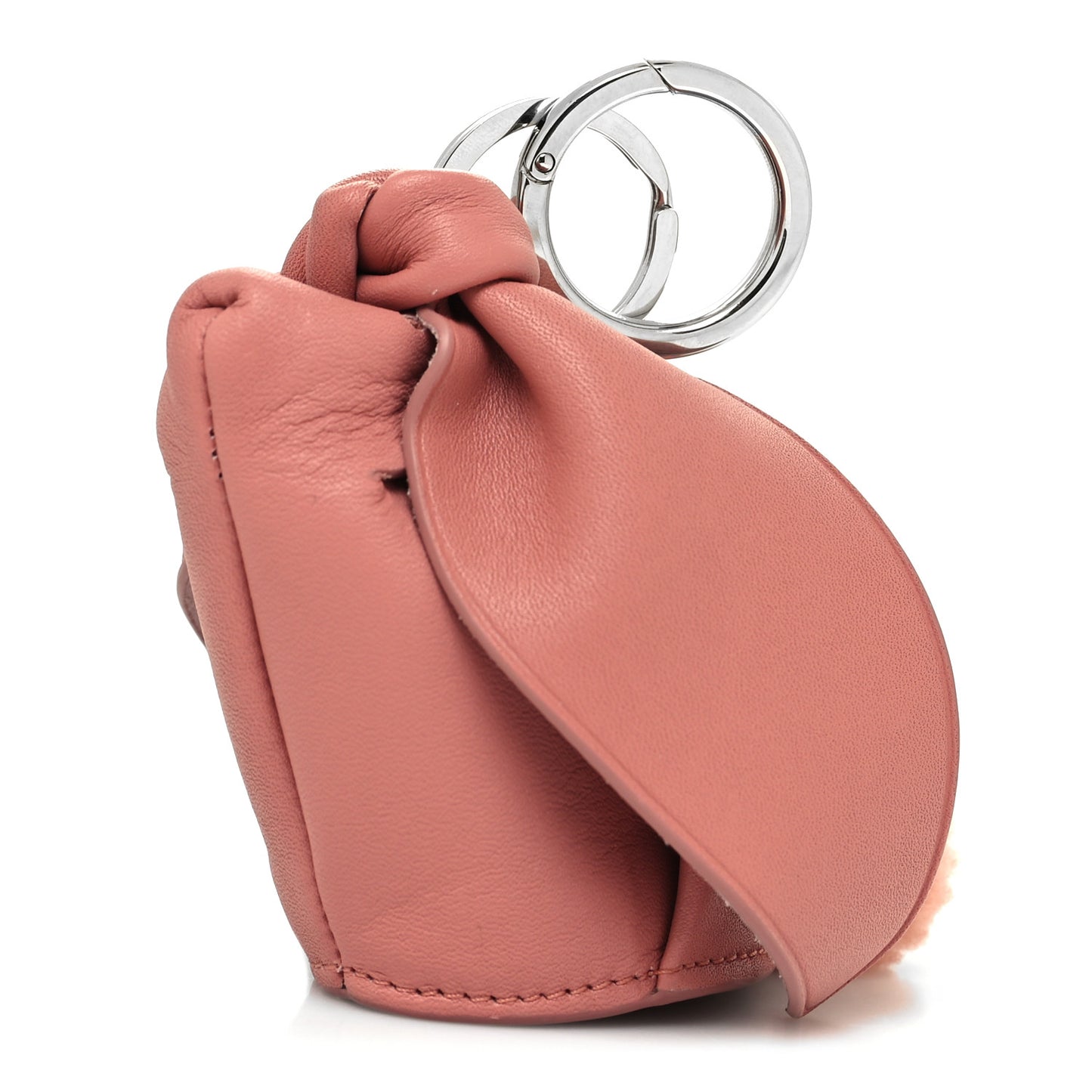 Calfskin Bunny Charm Peach Bloom