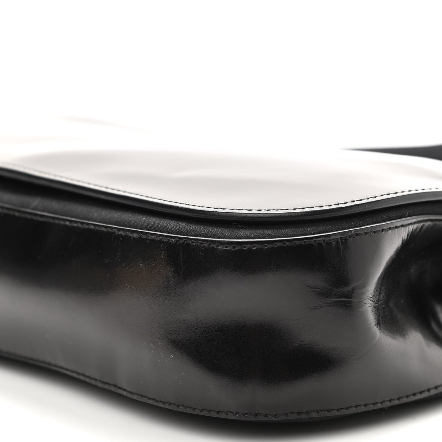 Calfskin Nylon Shoulder Bag Black