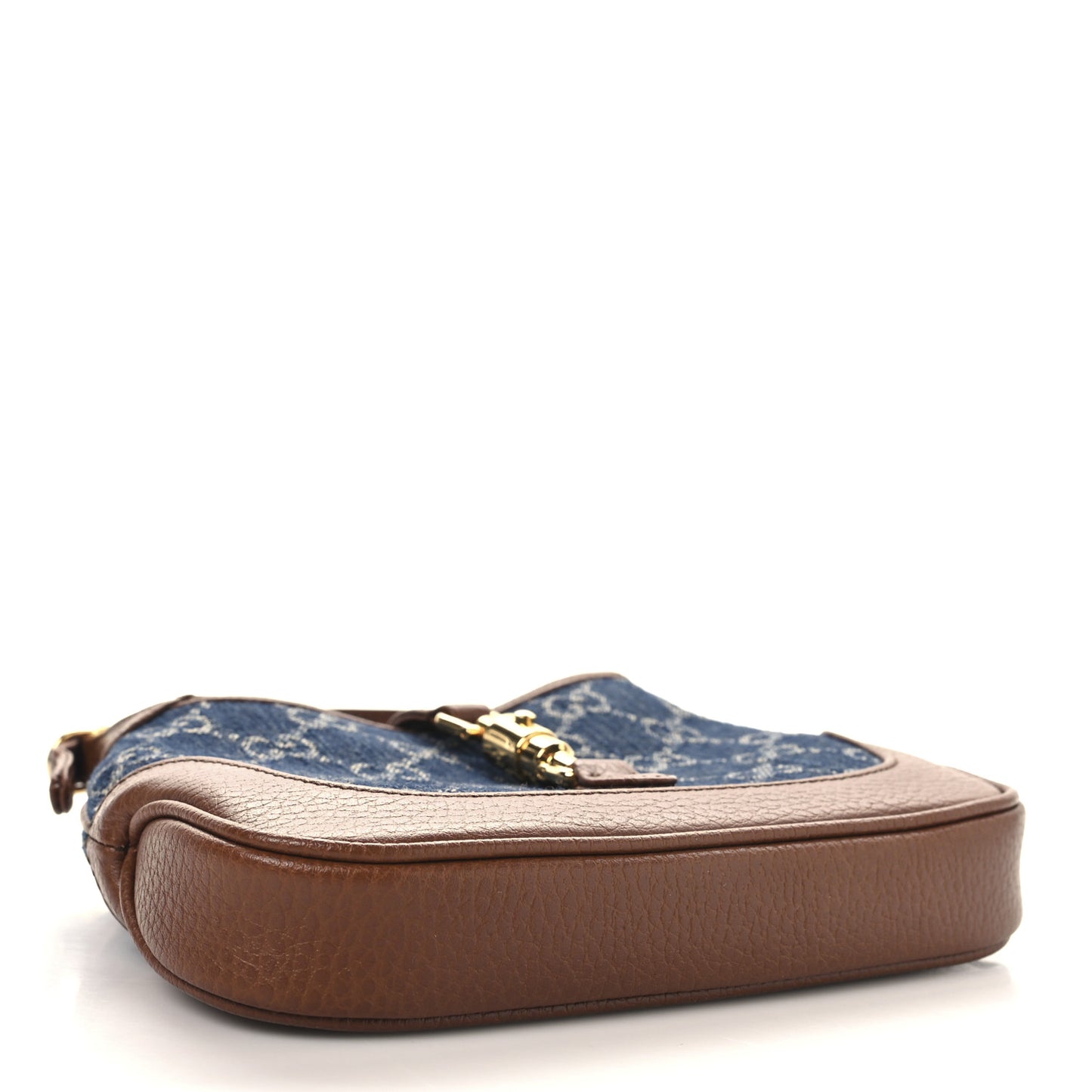 New Denim GG Monogram Calfskin Mini Jackie 1961 Hobo Blue Tea Cuir