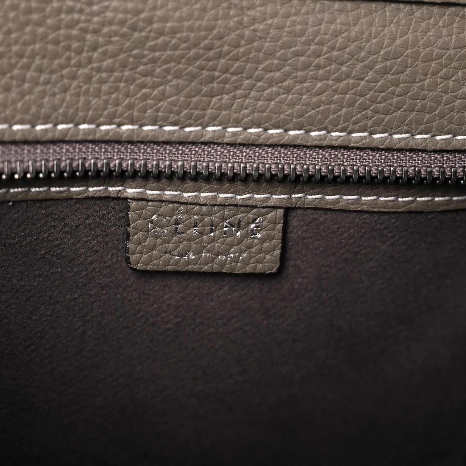 Celine Drummed Calfskin Nano Luggage Souris 6 of 17