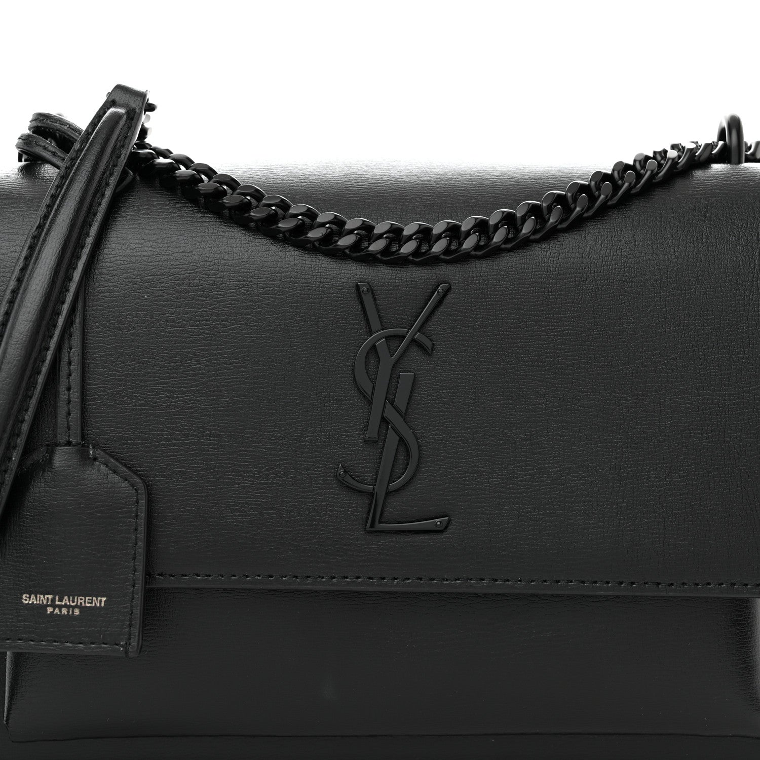 Saint Laurent Calfskin Medium Monogram Monochrome Sunset Black 7 of 9