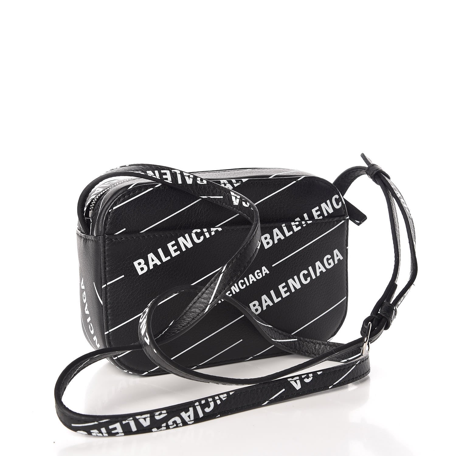 Balenciaga Calfskin Logo Print XS Everyday Camera Bag Black 3 of 9