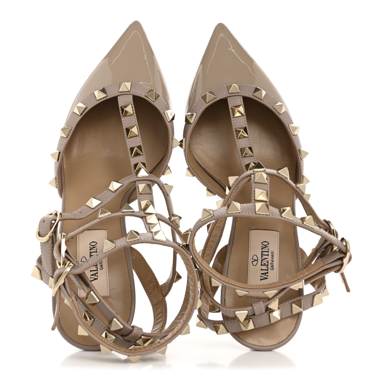 Valentino Garavani Patent Rockstud Ankle Strap 65mm Pumps 36.5 Poudre 2 of 11