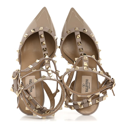 Valentino Garavani Patent Rockstud Ankle Strap 65mm Pumps 36.5 Poudre 2 of 11