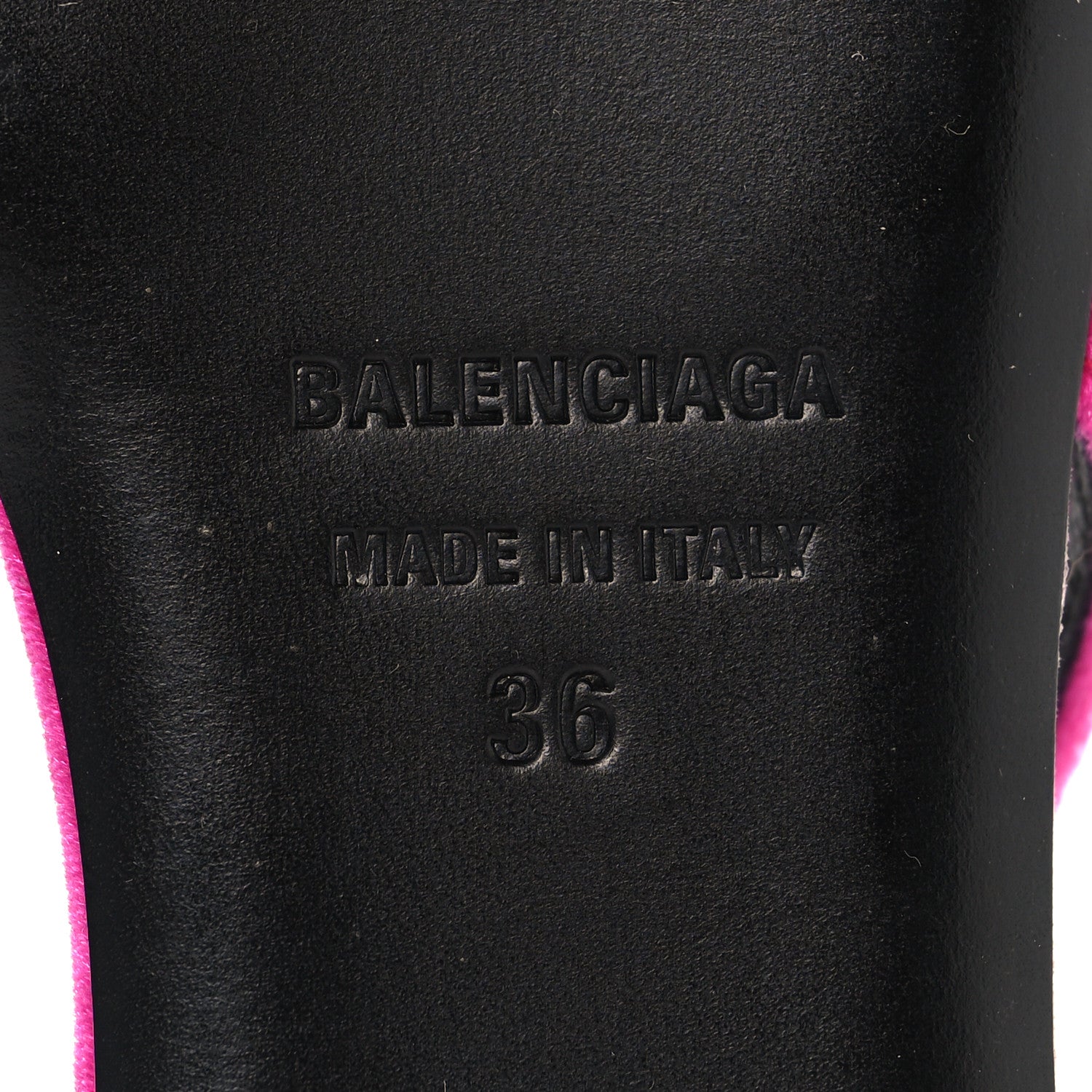 Balenciaga Velvet BB Knife Pointy Toe Slingback Flats 35 Pink 8 of 9