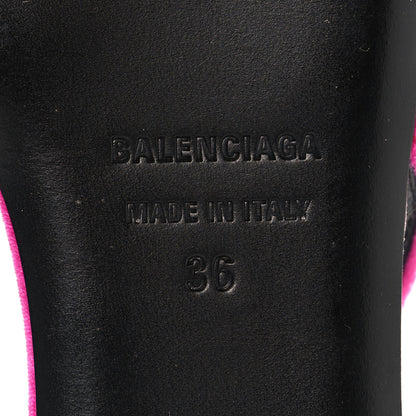 Balenciaga Velvet BB Knife Pointy Toe Slingback Flats 35 Pink 8 of 9