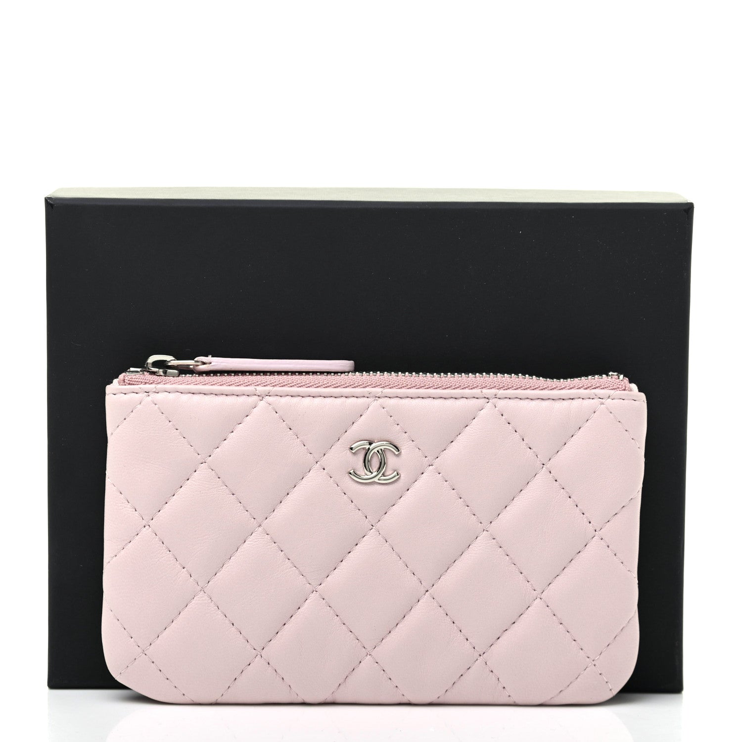 Chanel Lambskin Quilted Small Cosmetic Case Pink 8 of 8