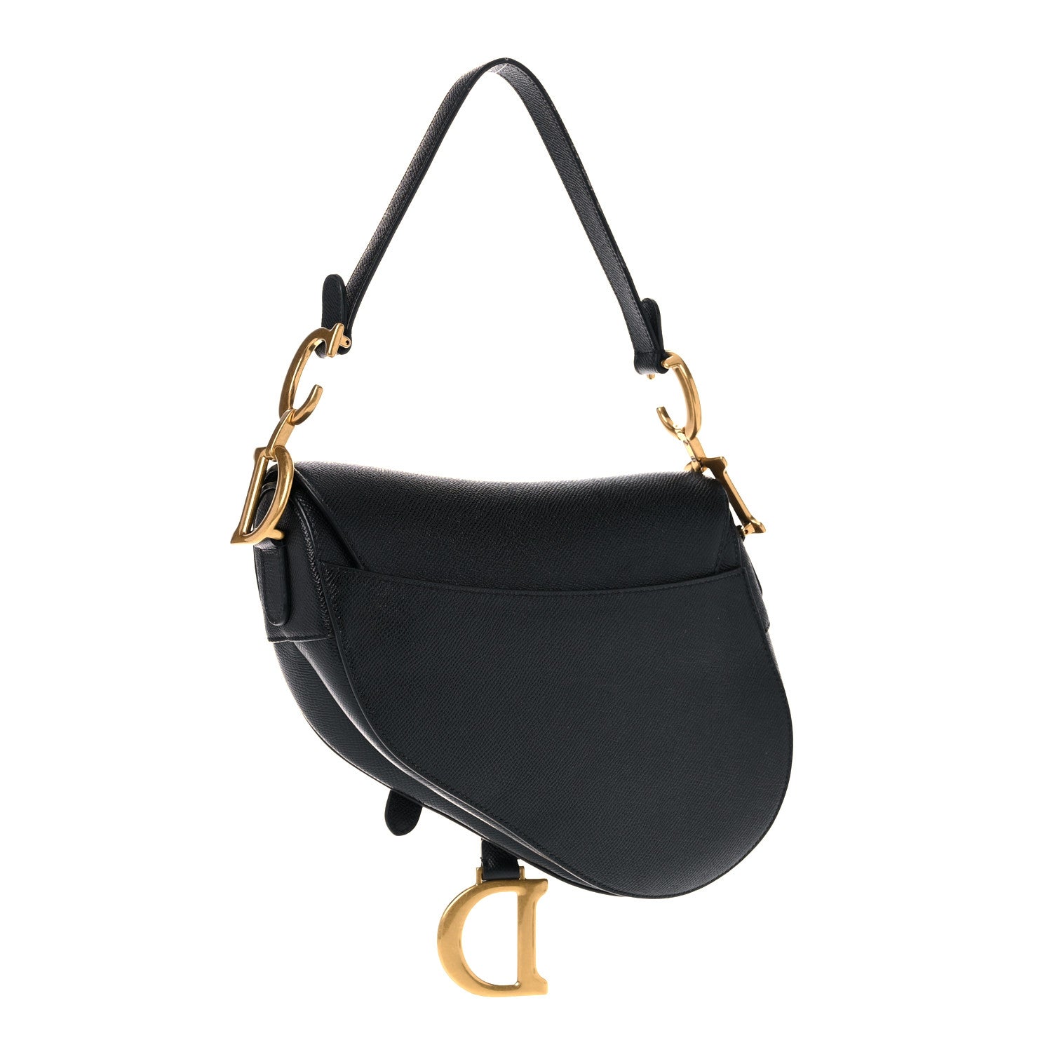 Christian Dior Grained Calfskin Saddle Bag Black 3 of 9