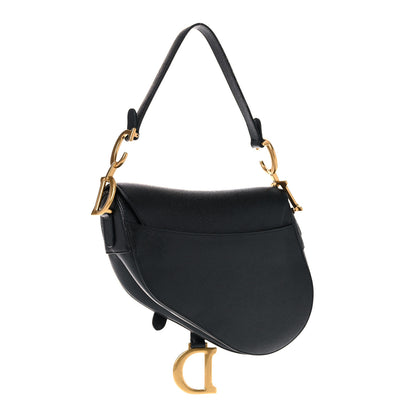 Christian Dior Grained Calfskin Saddle Bag Black 3 of 9
