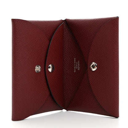 Hermes Epsom Calvi Duo Card Case Rouge H 5 of 8