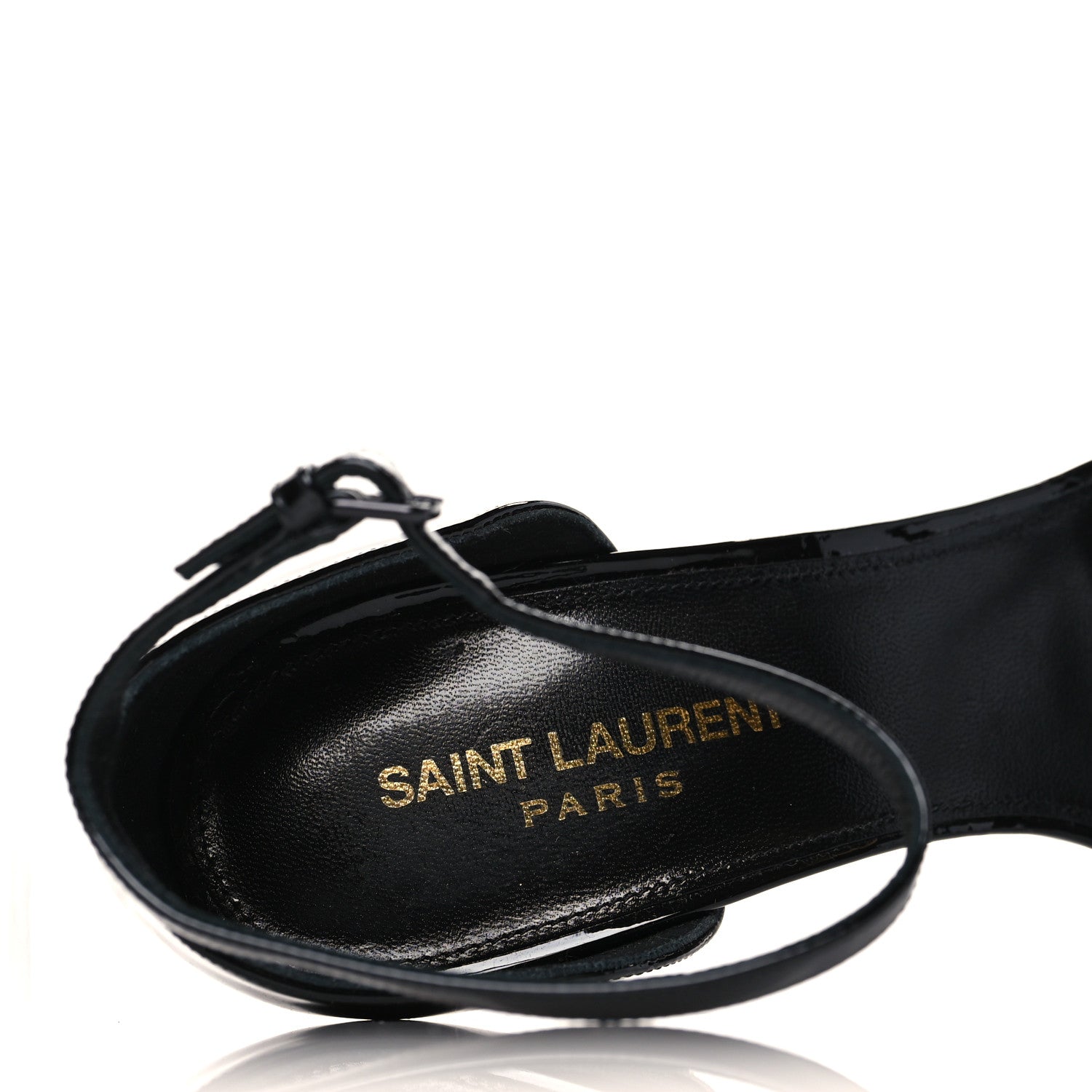 Saint Laurent Patent Calfskin Opyum 110 Sandals 38 Black 8 of 10