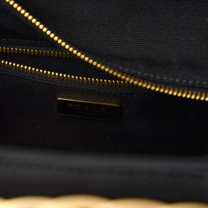 Prada Wicker Canvas Shoulder Bag Naturale Black 9 of 11