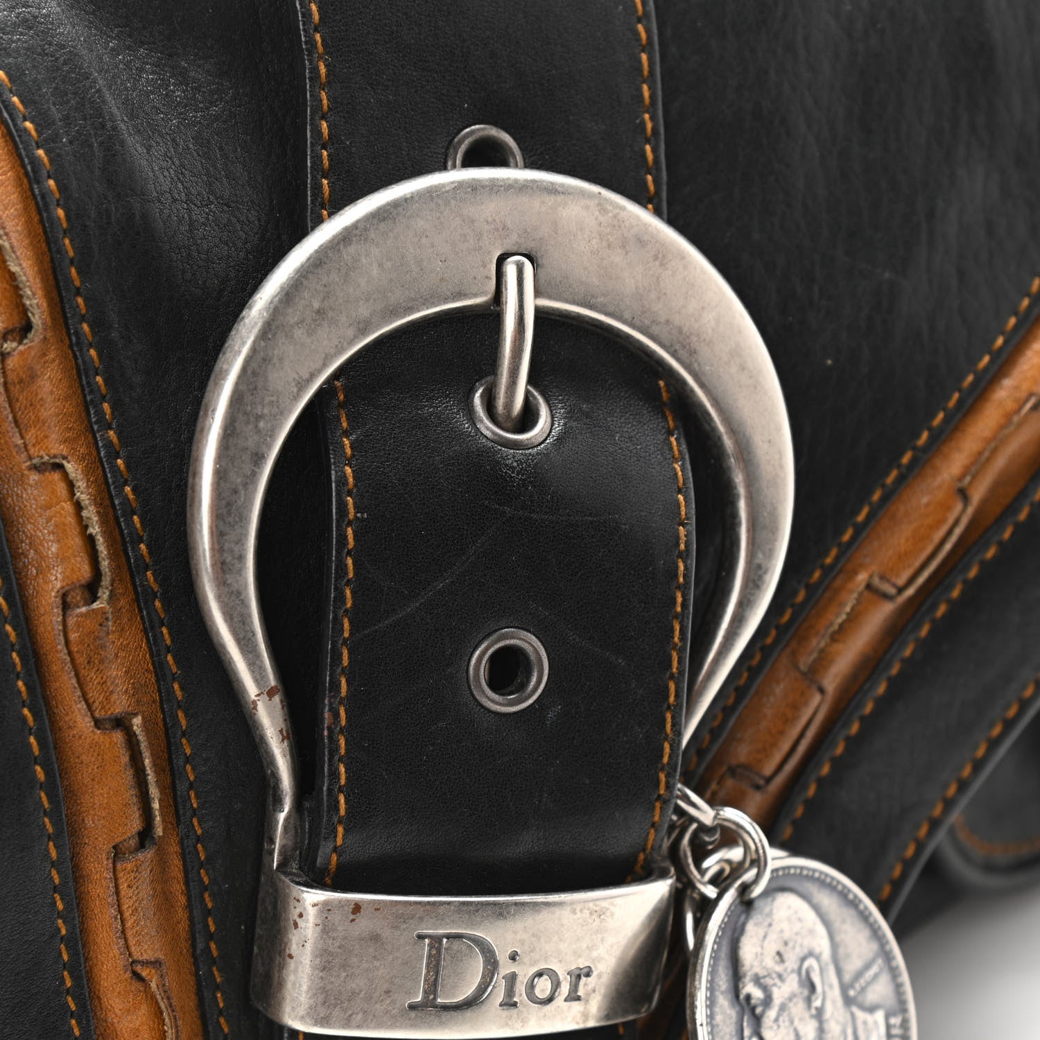 Christian Dior Calfskin Mini Gaucho Crossbody Bag Black 19 of 19