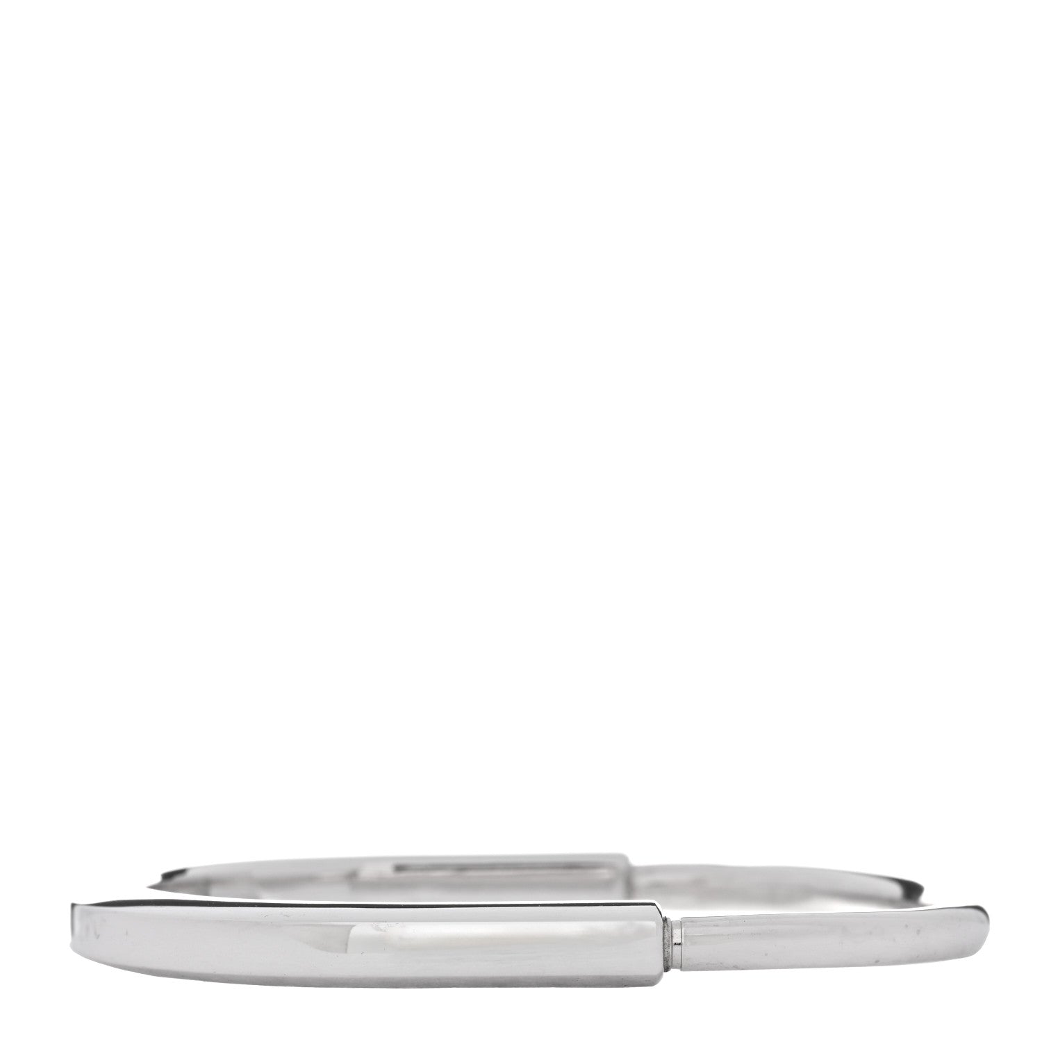 Tiffany 18K White Gold Tiffany Lock Bangle Bracelet 1 of 3