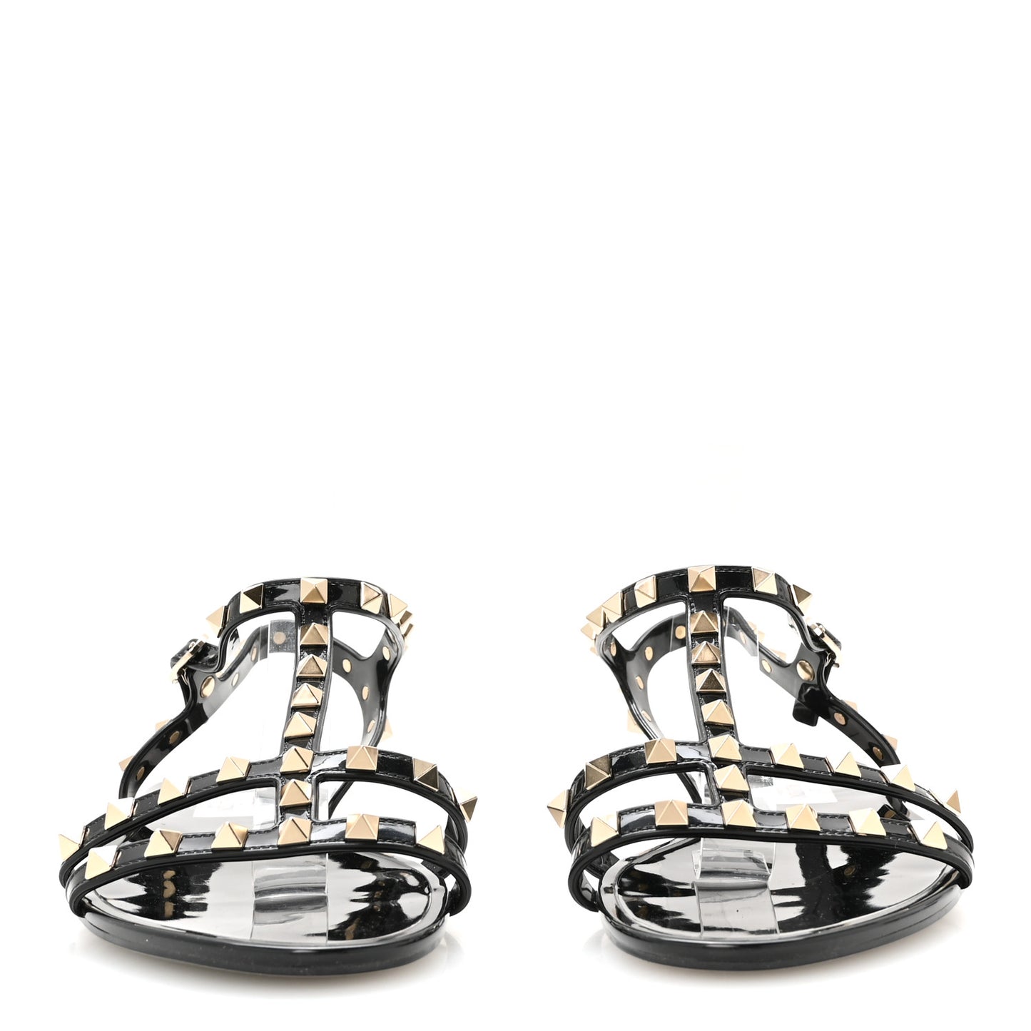 PVC Jelly Rockstud Caged Sandals 40 Black