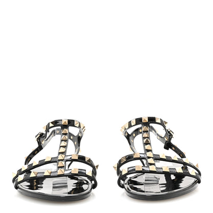 Valentino Garavani PVC Jelly Rockstud Caged Sandals 40 Black 3 of 8